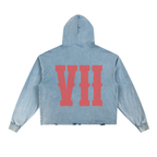 Vintage Washed Frayed-Hem Hoodie