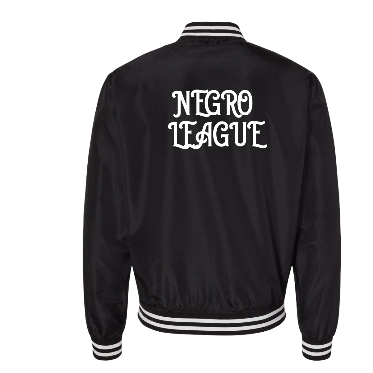 Black Negro League White stripe Bomber Jacket