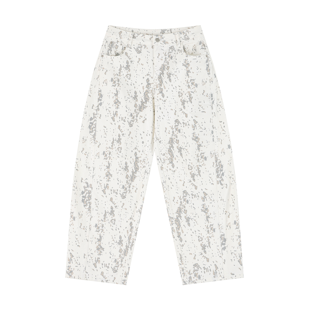 Women's Splatter Barrel Leg Jeans